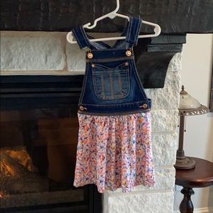 Denim floral girls dress